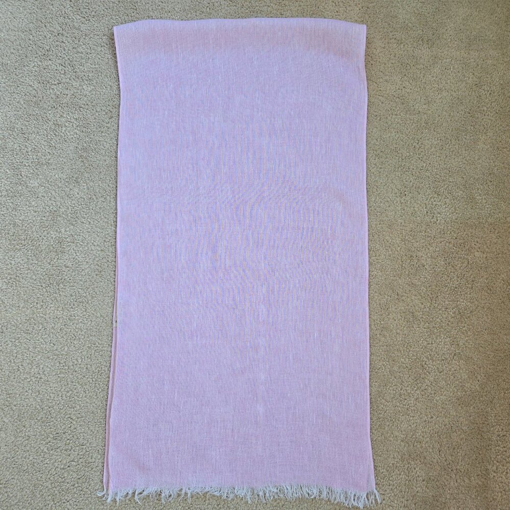 Puro Lino Pink Linen Scarf Italy - Picture 5 of 8